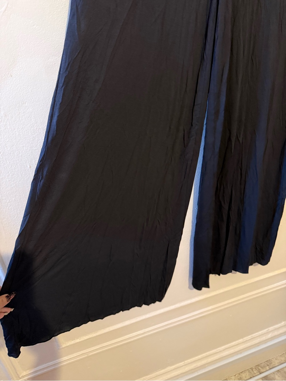 Savage x fenty Aqua hour Black High-Waist Wide Leg Pants with Ruched Back Detail - Picture 7 of 11